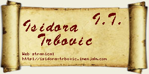 Isidora Trbović vizit kartica
